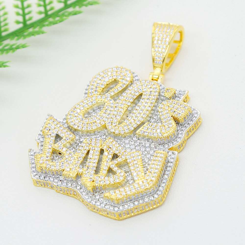 80's Baby Pendant Necklace Two Tone Color Drip lordss