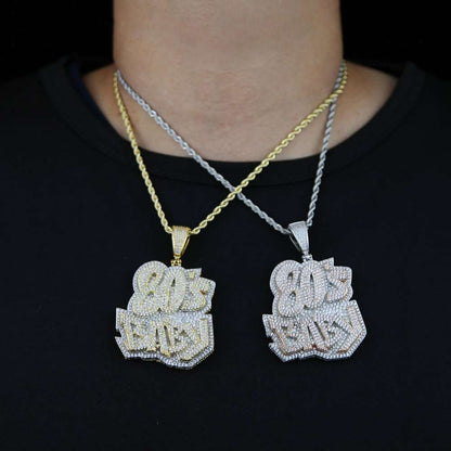 80's Baby Pendant Necklace Two Tone Color Drip lordss
