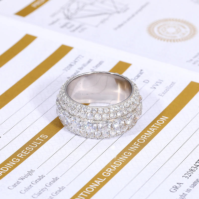 5CT VVS1 S925 Sterling Silver Moissanite Ring - Drip lordss