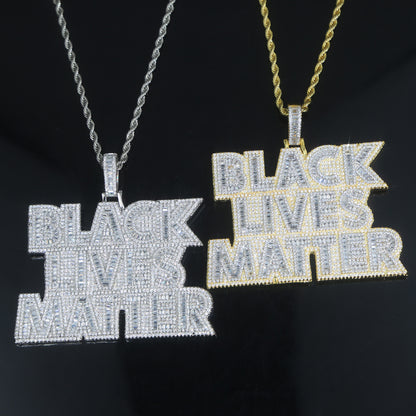 Black Lives Matter Pendant with Necklace - Drip lordss
