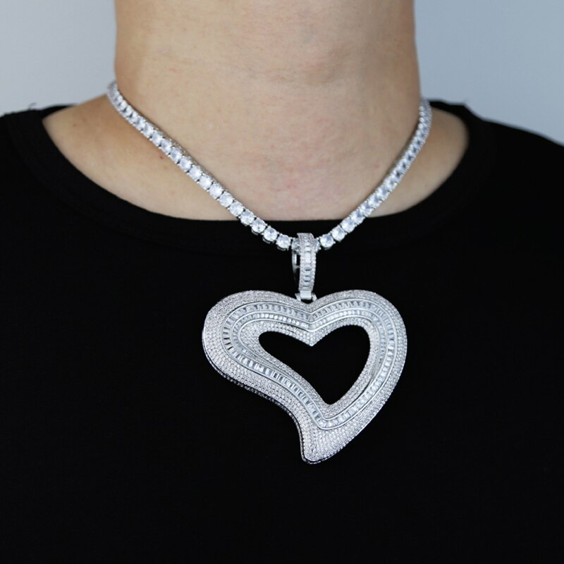 Big Hollow Heart Pendant - Drip lordss