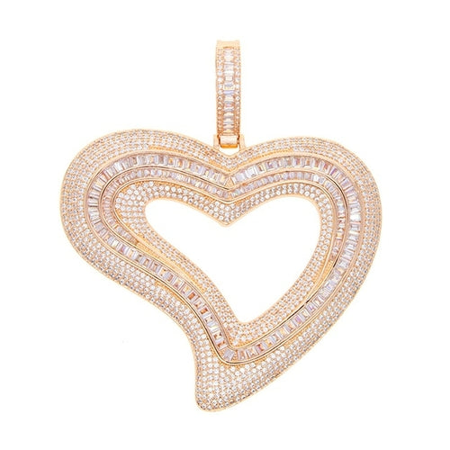 Big Hollow Heart Pendant - Drip lordss