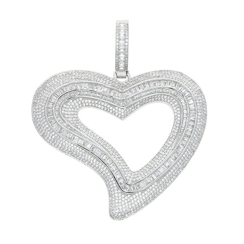 Big Hollow Heart Pendant - Drip lordss
