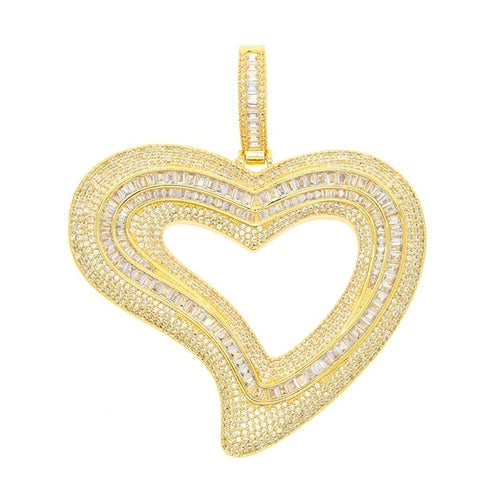 Big Hollow Heart Pendant - Drip lordss