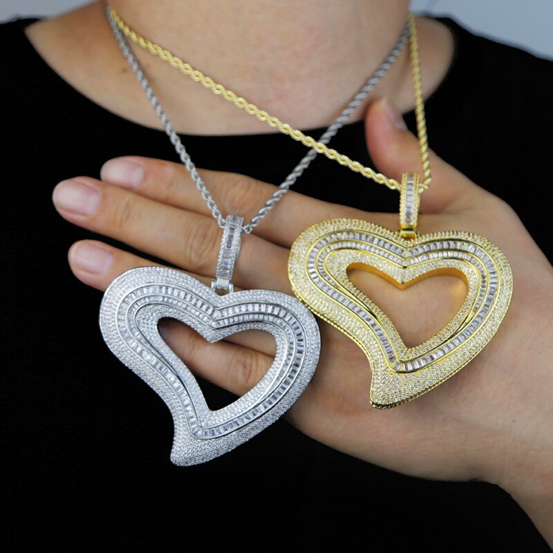 Big Hollow Heart Pendant - Drip lordss