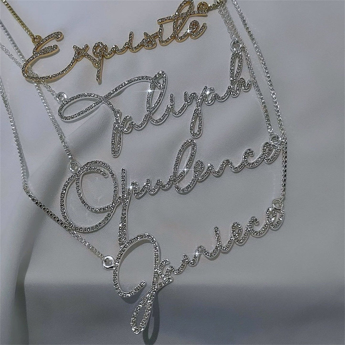 Custom Crystal Name Necklace - Drip lordss