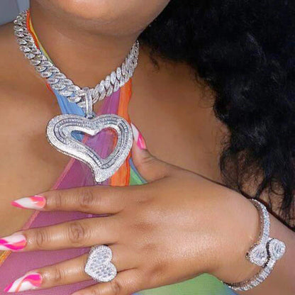 Big Hollow Heart Pendant - Drip lordss