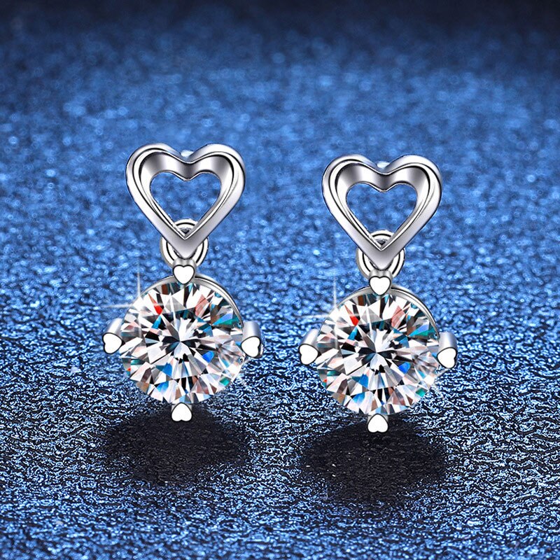 1CT Round Moissanite Pendant Earrings - Drip lordss