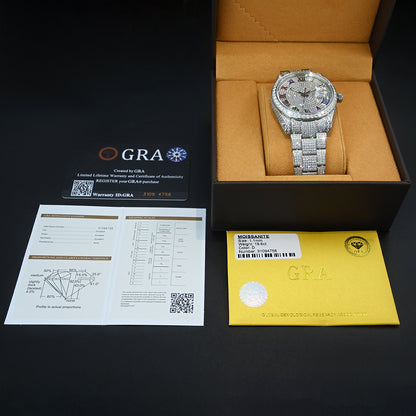 Round Face Moissnite Diamond Watch - Drip lordss