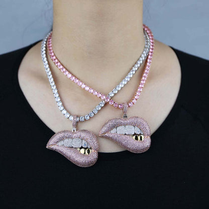 Pink Drip Lips Pendant Drip lordss