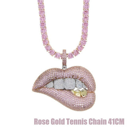 Pink Drip Lips Pendant Drip lordss