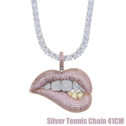 Pink Drip Lips Pendant Drip lordss